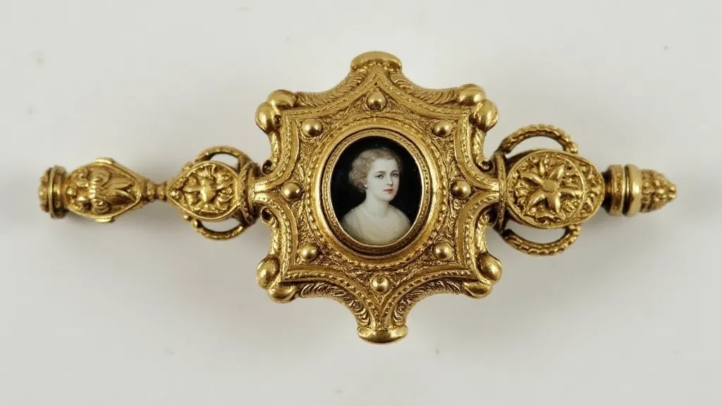 Victorian gold fob with portrait