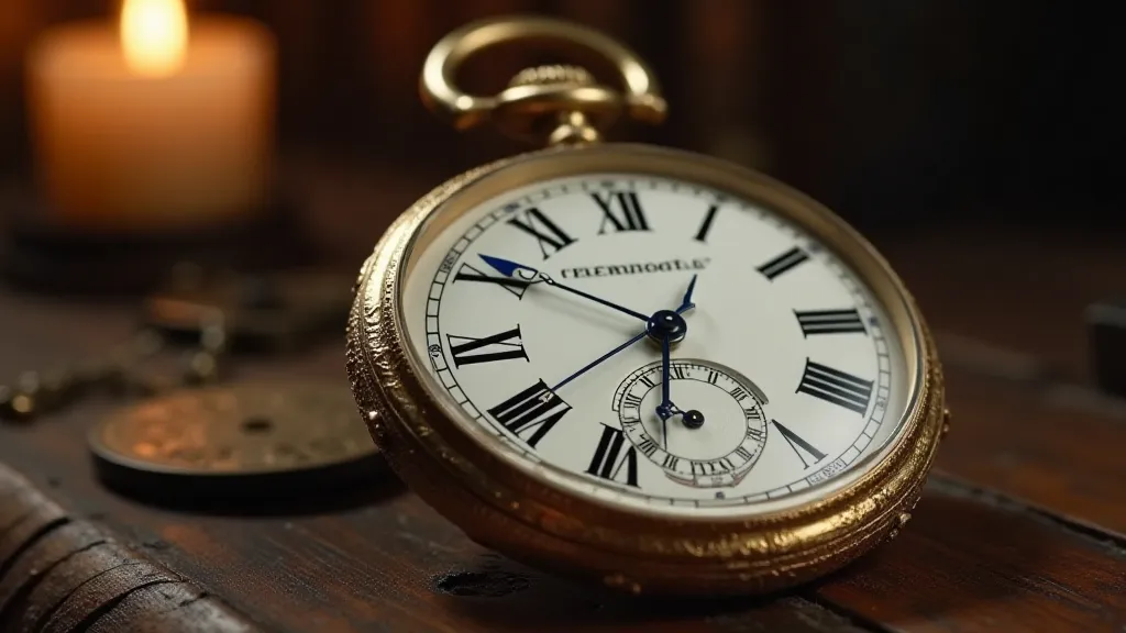 Close-up of an antique gold-filled pocket watch