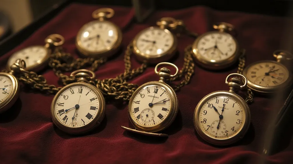 Collection of antique U.S. military pocket watches.
