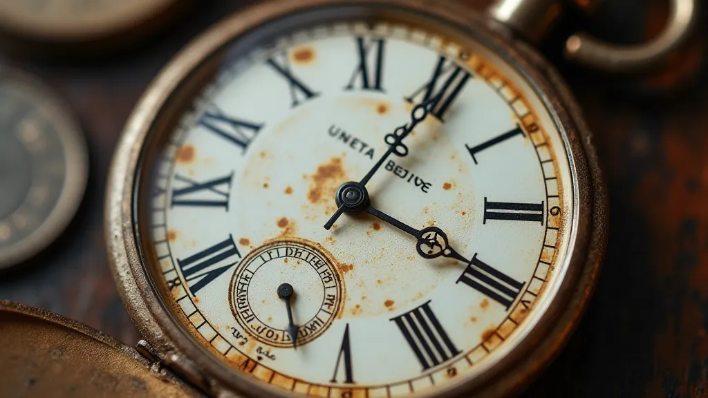 Vintage open face pocket watch dial