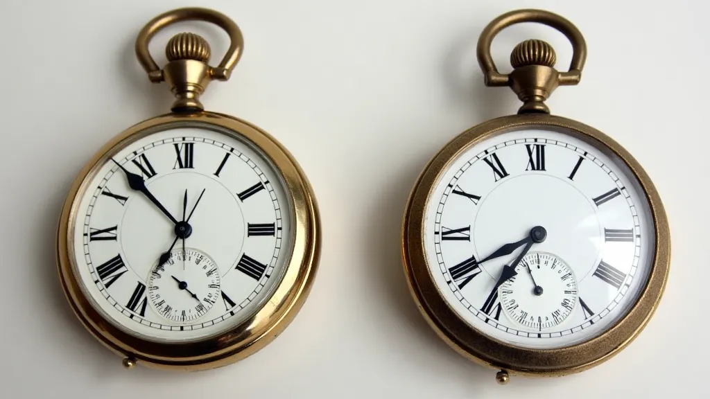 Open face and Hunter case pocket watch comparison