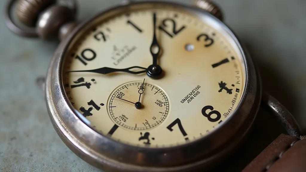 Close-up of a WWII military pocket watch.